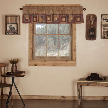 Millsboro Valance Curtain Log Cabin Block Border 16x72 - The Fox Decor
